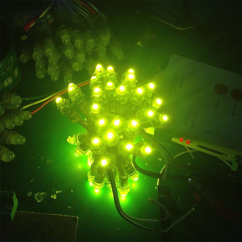 户外广告亮化全彩外露灯串 LED冲孔防水灯串节日装饰全彩外露灯串|ms