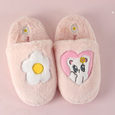 Cute Japanese BECA Little Bear Cartoon Soft sister girl Home Furnishing floor Plush Baotou slipper Home shoes