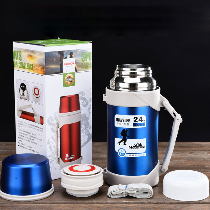 304 Stainless steel outdoors vehicle capacity Travel Pot wholesale Portable heat preservation motion kettle One piece On behalf of