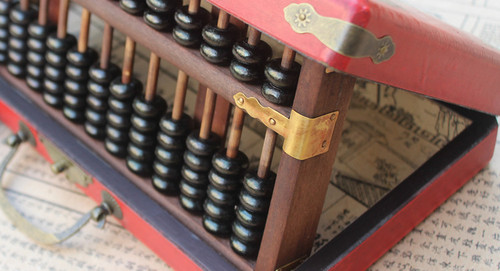 Antique 13-level beech wood abacus with dragon and phoenix pattern wooden box retro gift nostalgic abacus leather box gift