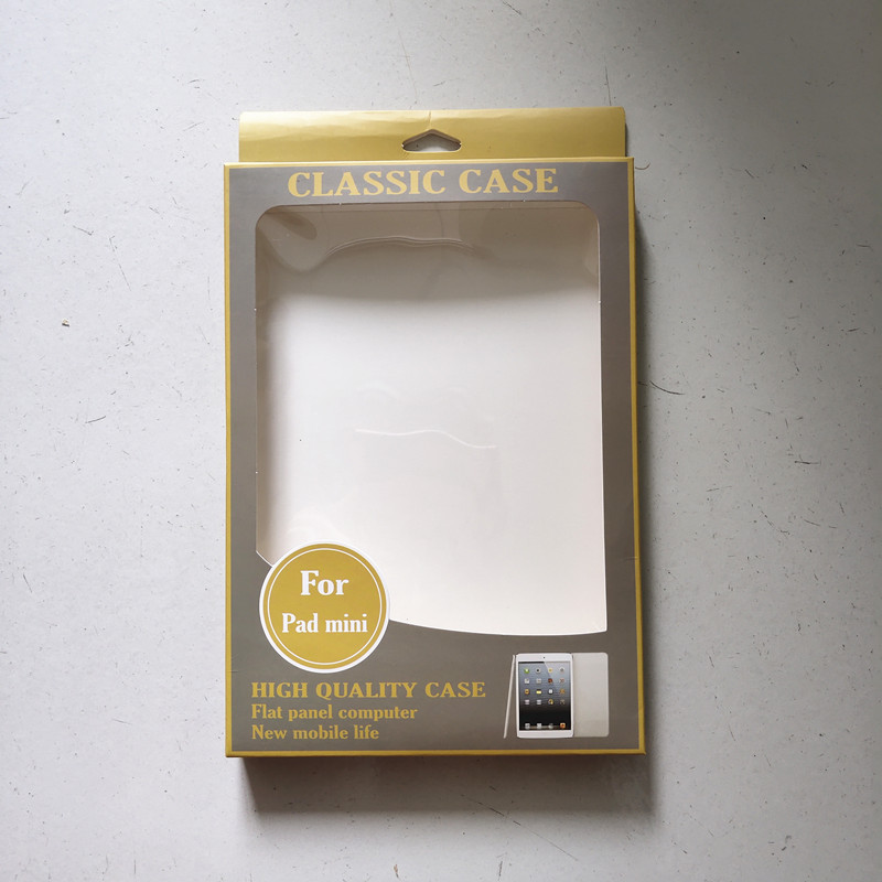 适用ipad mini2/3/4/5保护壳皮套包装盒开窗纸盒挂钩折叠包装彩盒