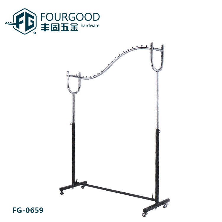 Exhibidores de ropa, perchas para tiendas especializadas, estantes para centros comerciales y supermercados, venta directa de ferretería de Foshan para exportación, estilo de lujo ligero. image 1