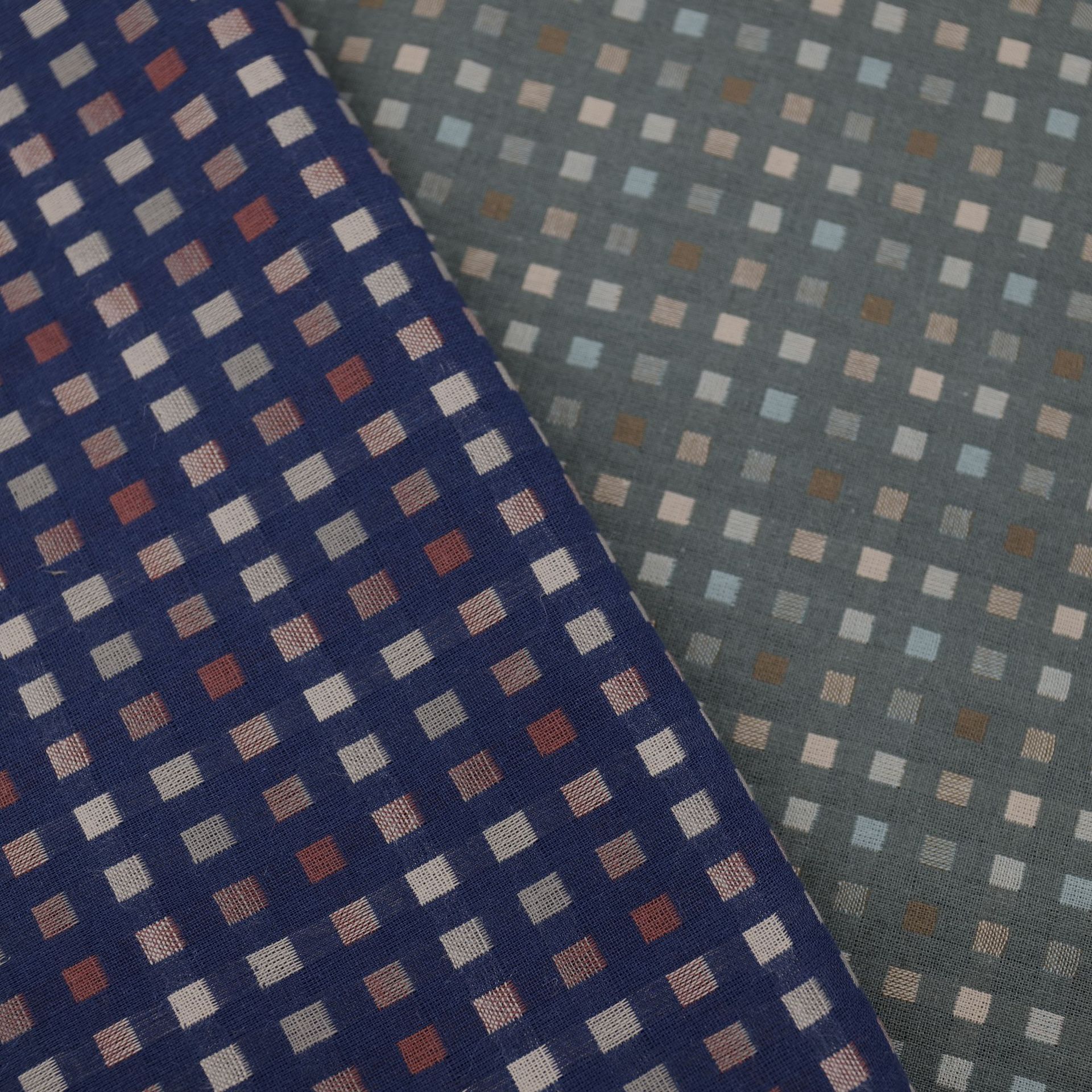 全棉色织提花方块方点衬衫服装外套布料装饰抱枕发带连衣裙面料