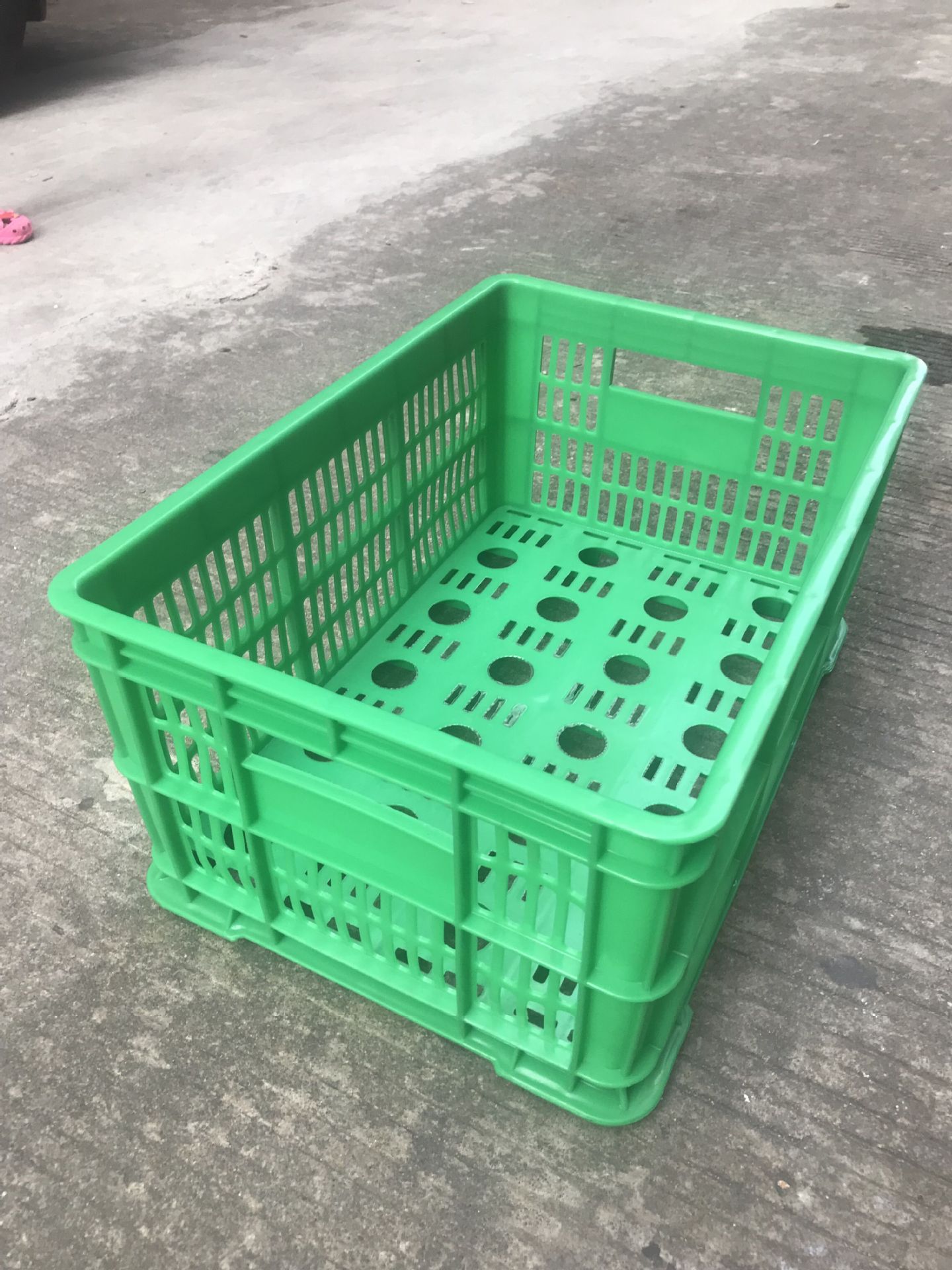 495*340*240 塑料周转箩 加厚蔬菜框 蓝色运输筐 物流筐 可烫金