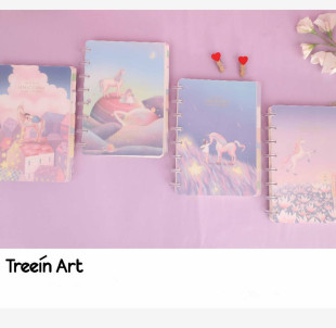 New StAtionery WholesAle Qing YifAng TR-EB01277Meetunicorn PlAstic Ring Coil Book A5 NotepAd