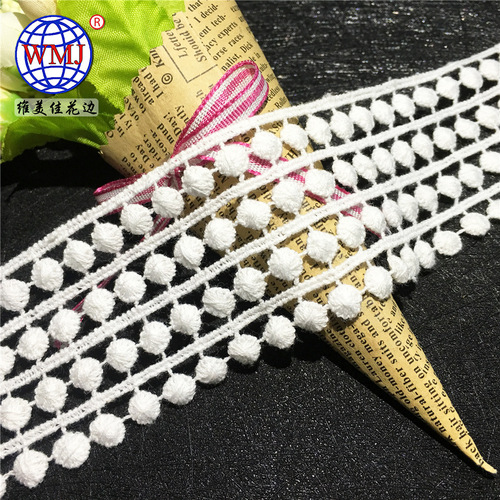 1cm water-soluble beanie pure cotton thread lace geometric embroidery lace barcode high quality women's hollow lace