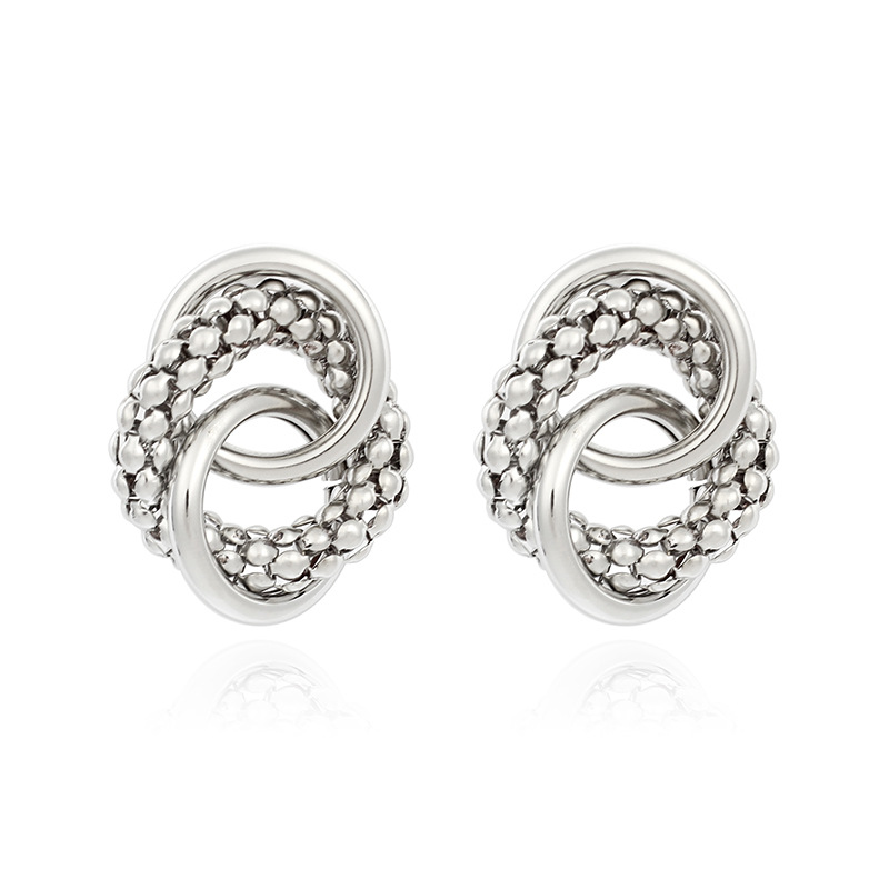 14g Weight Earrings Classification Wedding, Travel Occasion Women'S Gender Fashion Style Gold, Silver Color Fashion Round Metal Earrings Wholesale 8