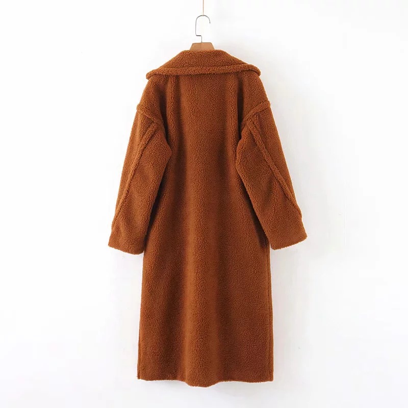 autumn and winter loose mid-length lamb wool coat NSAC14576