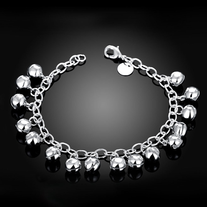 Silver bracelet, creative accessory, small bell, Birthday gift, custom-made