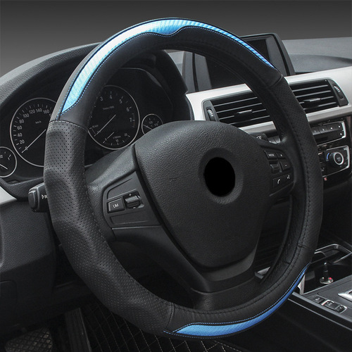 Car genuine cowhide steering wheel cover, first layer cowhide, sports business car handle cover AliExpress cross-border Amazon