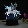 Cross -border crack unicorn 3D light night light LED acrylic colorful touch remote control unicorn gift