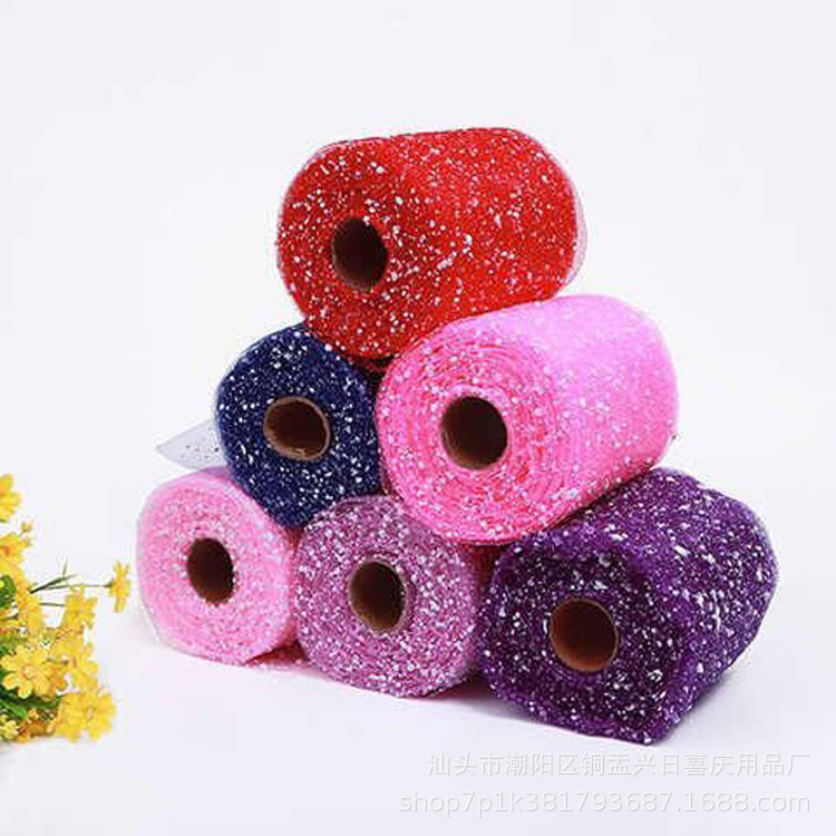 Hilo de punto de nieve 15cm de ancho de material de papel de embalaje de flores paquete al por mayor cabeza de flor de copo de nieve gasa tienda de flores suministros