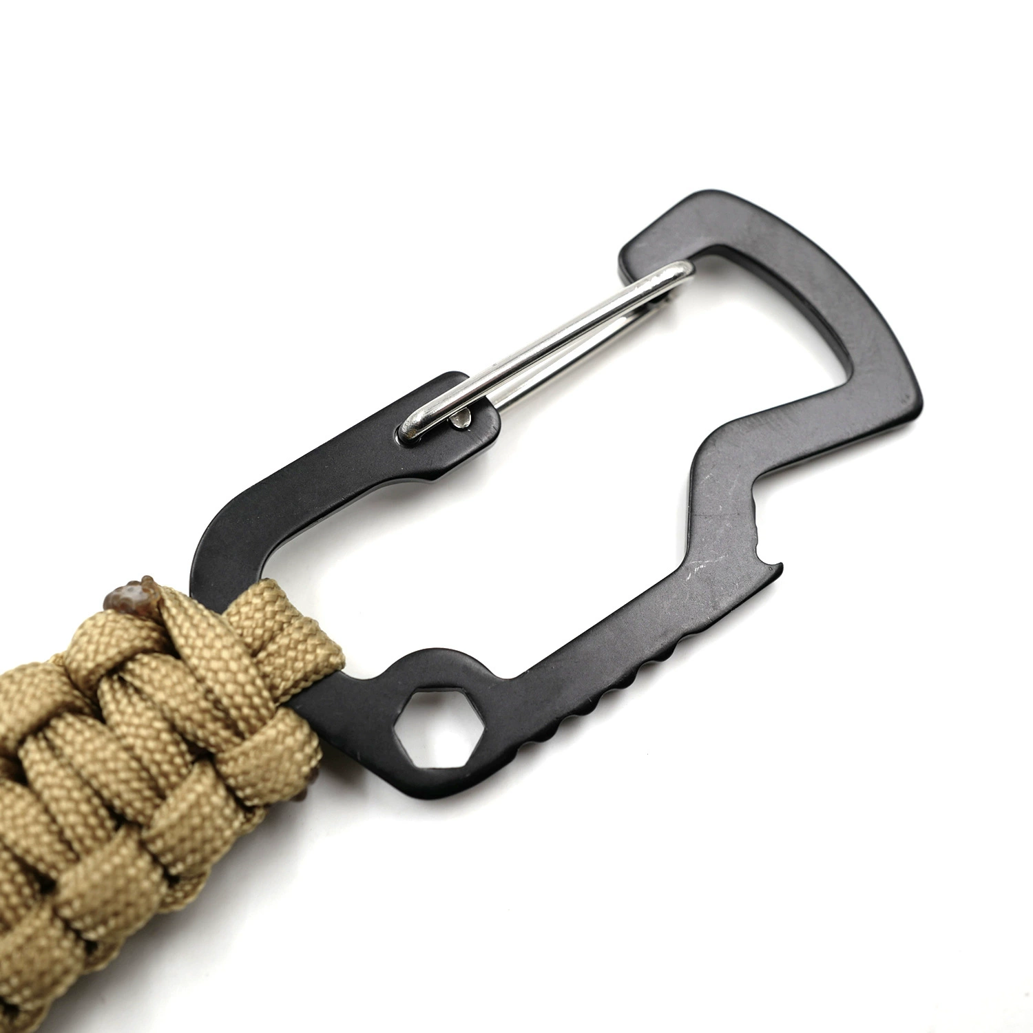 Universal woven keychain, travel lighter, whistle