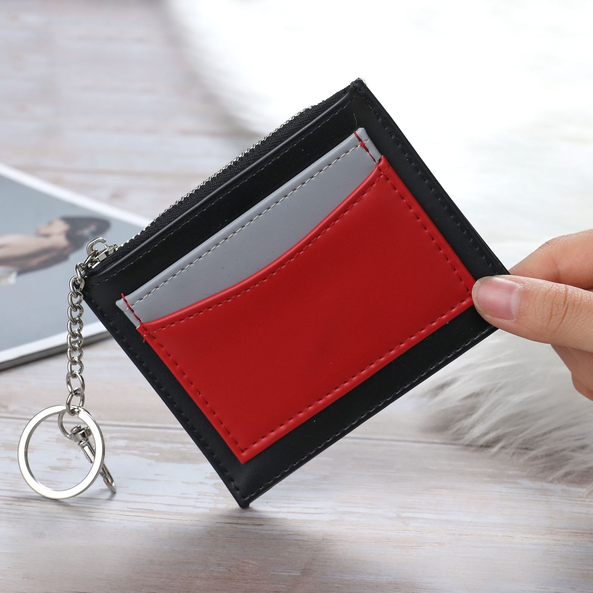 Women's Color Block Pu Leather Zipper Wallets display picture 6