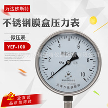 天津万达佛斯特 不锈钢膜盒压力表YEF-100 微压表 燃气表