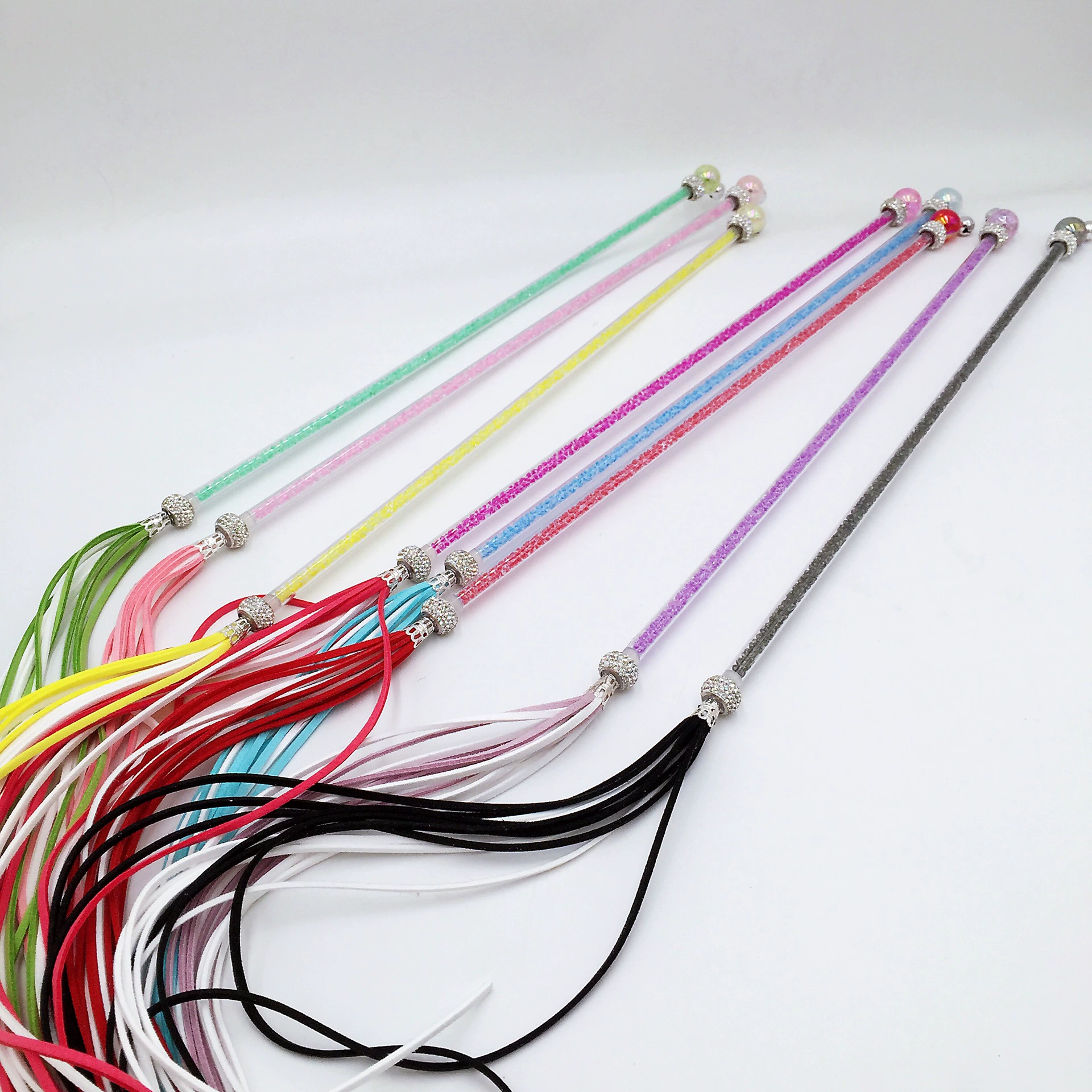 Evanti Кошка Игрушка Палку Горный Хрусталь Кошка Игрушка Палка Длинный Стержень Кисточка Мечтательный Цветной Кошка Игрушка 8973