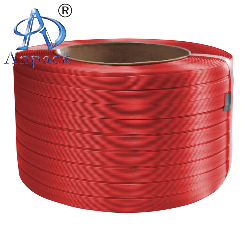 Anpack 16MM定做红色柔性纤维打包带 复合纤维包装带浙粤两仓发货