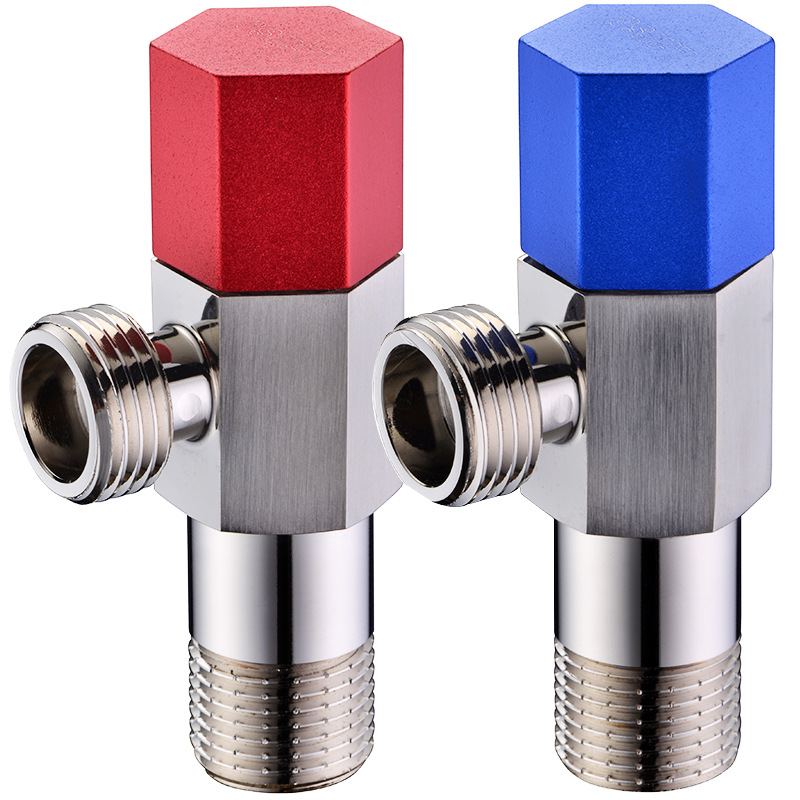 远方 全铜角阀套装加厚三角阀八字阀冷热分开止水阀红蓝标国标|ms