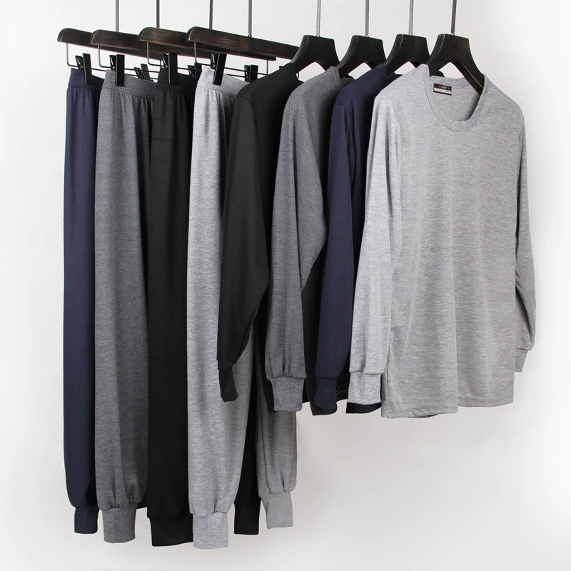 Thin fitted keep warm set, base sweater, thermal underwear, trousers
