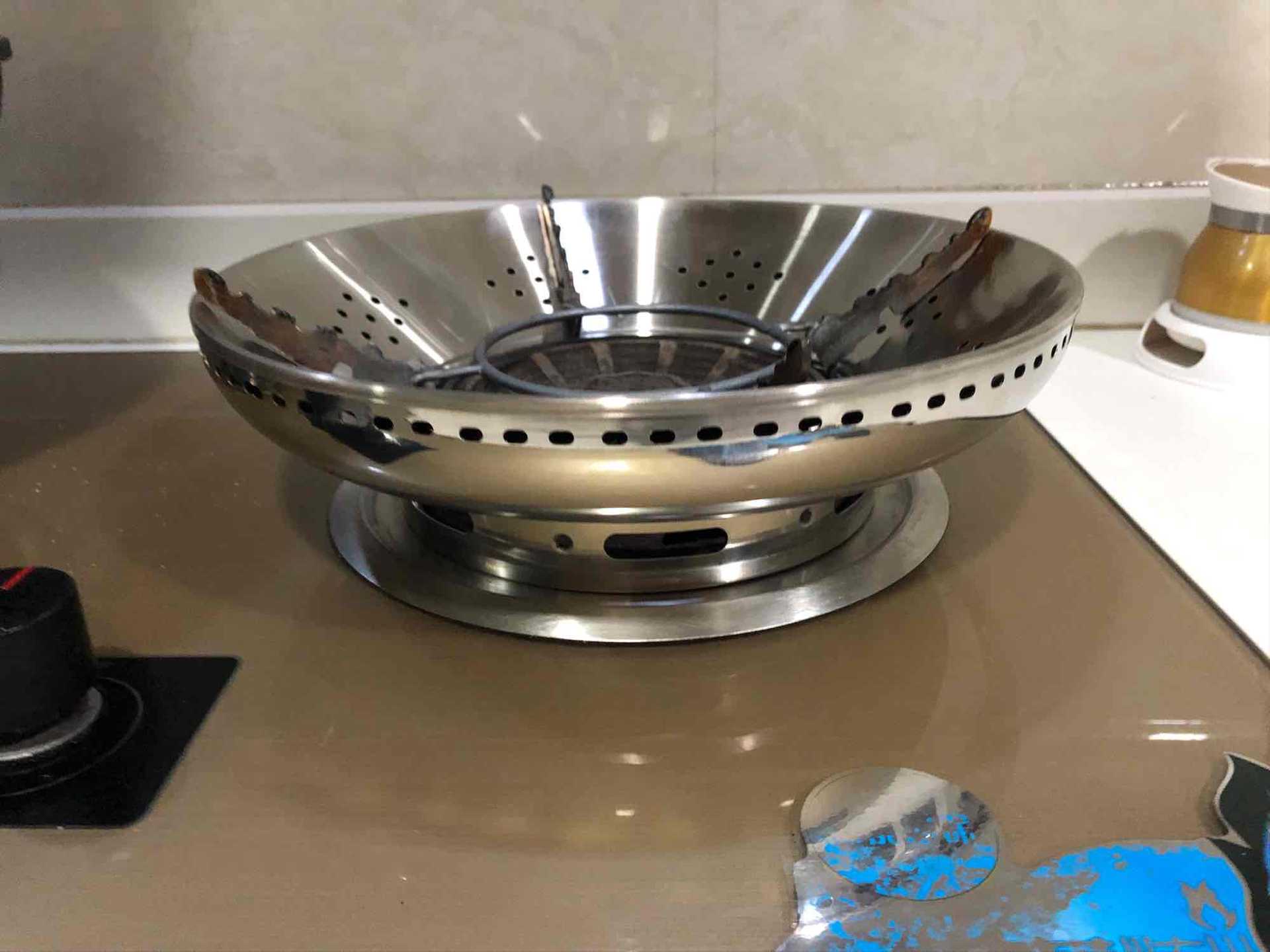 双层聚火罩不锈钢加厚节能防风防滑隔热罩大小锅通用圈 燃气灶架