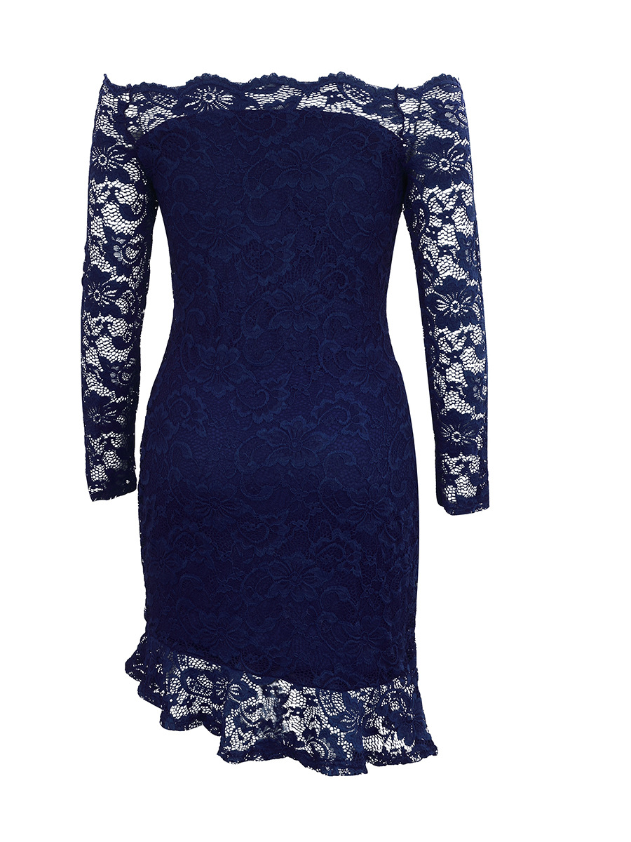 Slim breast-wrapped lace long-sleeved dress  NSAL10207