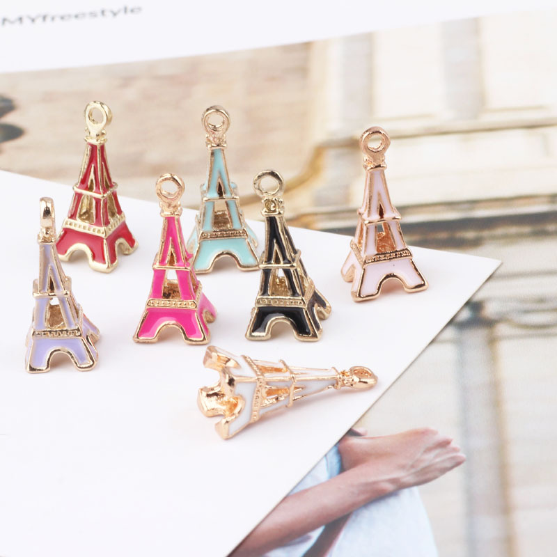 Simple Style, Korean Style Style 10 PCS/Package Metal Tower Pendant Charms Bracelets Jewelry Accessories