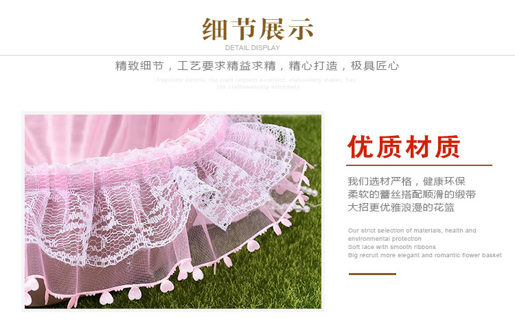Factory direct supply of Western-style creative wedding flower baskets for brides, wedding flower girls, bridesmaids, scattered flower baskets, and hand-held wedding flower baskets detail image 6