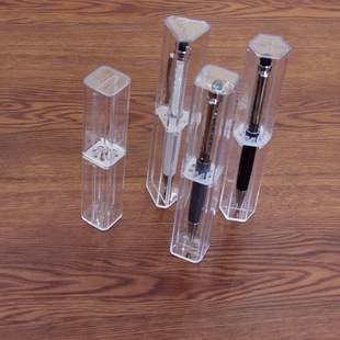 New polygonal packaging box exquisite gift rhinestone pen case export transparent plastic box