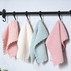 Manufacturer's household pineapple grid dishwashing rag, thickened water-absorbent household cleaning cloth, kitchen non-stick oil dishcloth wholesale