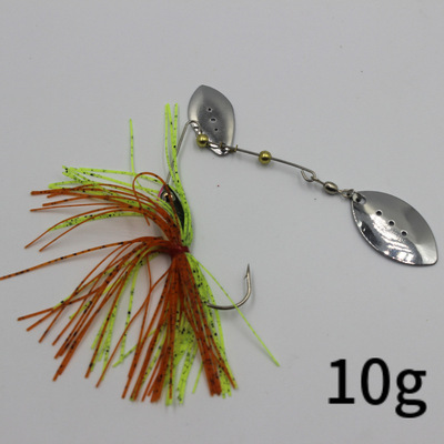 路亚胡须佬 复合旋转亮片 10克 假饵 铅头钩 仿生鱼饵 渔具用品|ms