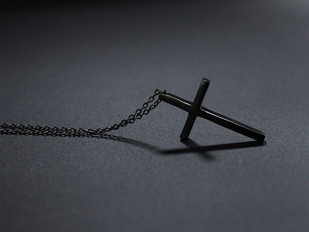 18K Gold Plated Plating Material 304 Stainless Steel Pendant Material Punk Cross 304 Stainless Steel Plating 18K Gold Plated PVD Coated Unisex Pendant Necklace Men Pendant Necklaces
