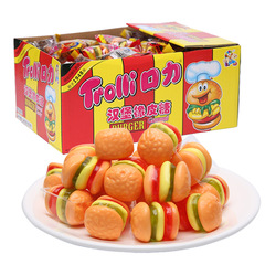 Germany Trolli Gummy Burger Type Rubber Candy 540g (60 Small Packs) Fruity QQ Soft Candy Children's Snacks