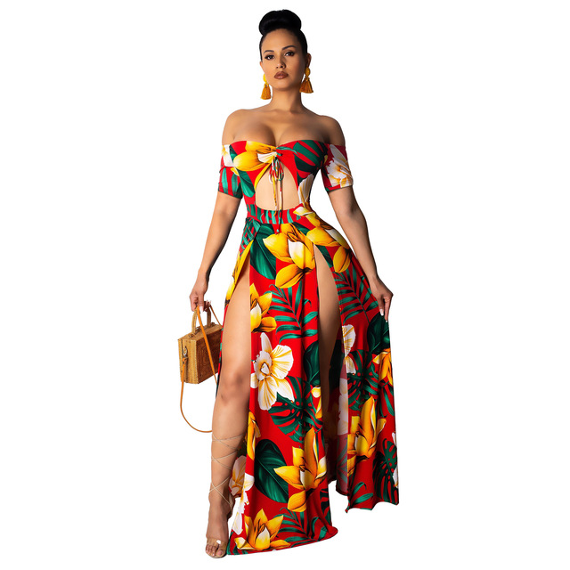 Amazon ebay vụ nổ mùa hè in ống top top Váy gợi cảm của phụ nữ Đầm