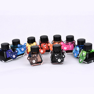 Korean stationery bear 30ml non-carbon dye ink twelve color ink Forum enthusiasts love