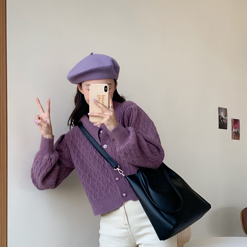 Damen Neue Mode Koreanische Ausgabe Tägliche Schulter Große Kapazität Einfache Tragetasche Student Handheld Umhängetasche_voghion.com