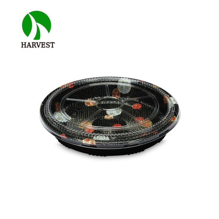 打包盒 一次性 圆形日式餐盘圆盘寿司盒子寿司拼盘礼品外卖打包盒