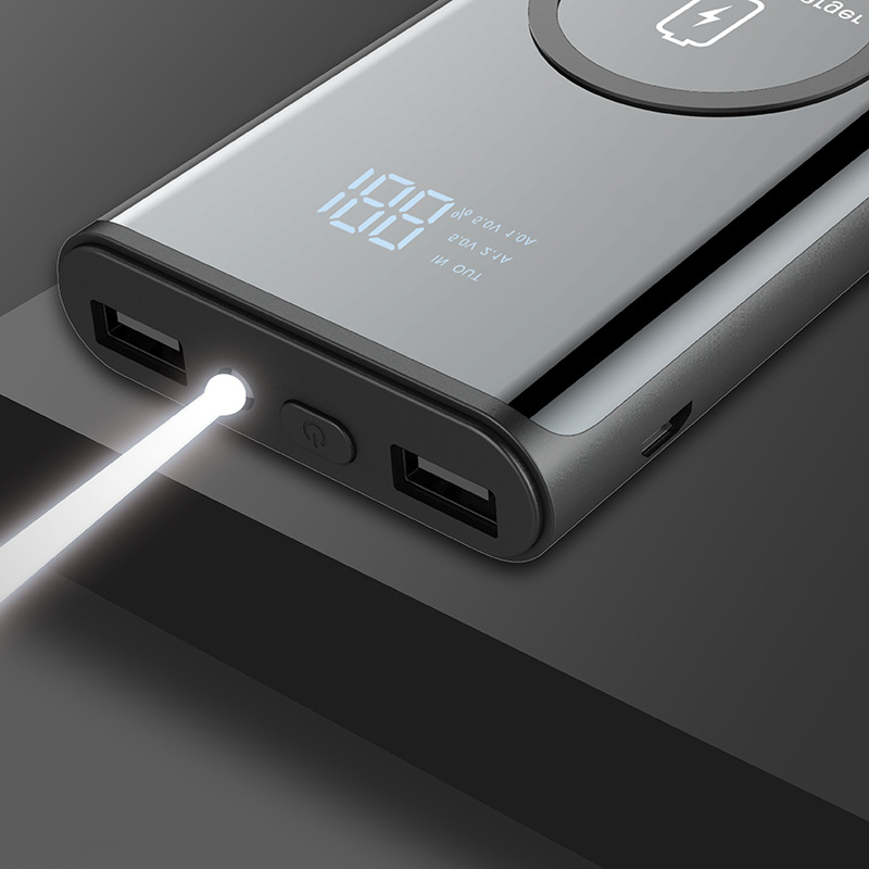 厂家直销二合一充电宝 大容量10000毫安超薄手机移动电源无线快充