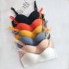 Cotton minimalistic light and thin straps, glossy comfortable wireless bra, strapless