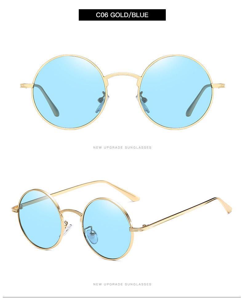 Retro Style New Metal Small Round Frame Sunglasses display picture 12