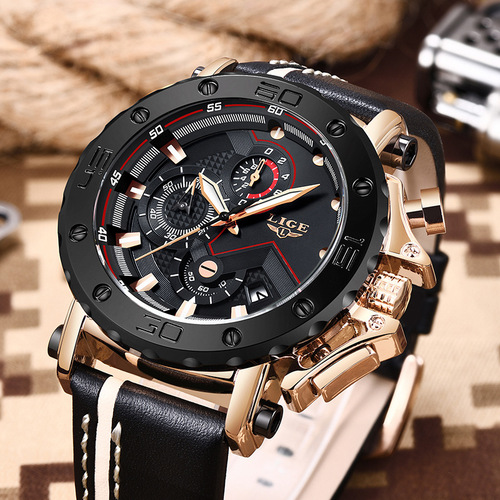 LIGE cross-border exclusive quartz watch calendar multi-functional waterproof watch chronograph
