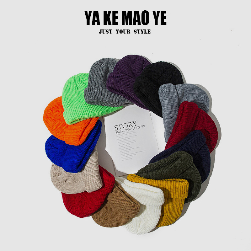 亚马逊爆款帽子男秋冬情侣网红瓜皮帽毛线帽女韩版潮牌冷帽地主帽|ru