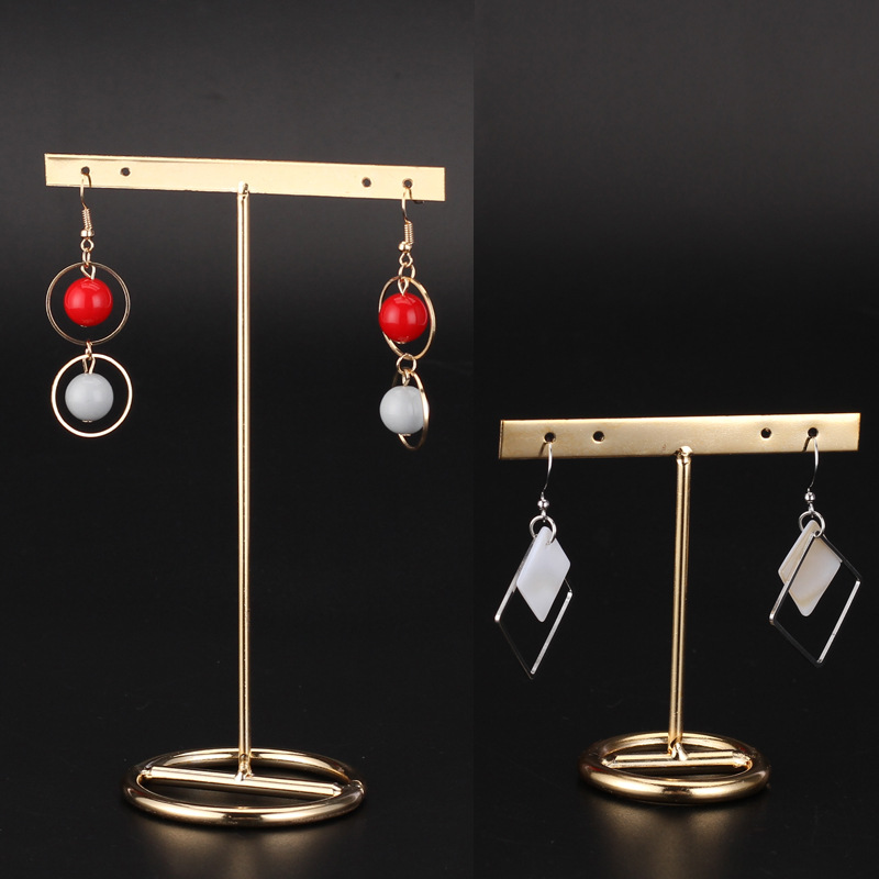 简约圆底T字型首饰架装饰 摆件拍摄道具陈列耳环耳钉饰品架