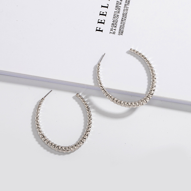 Korea Fashion Trend C-shaped Retro Exaggerated Earrings Ear Jewelry For Women display picture 6