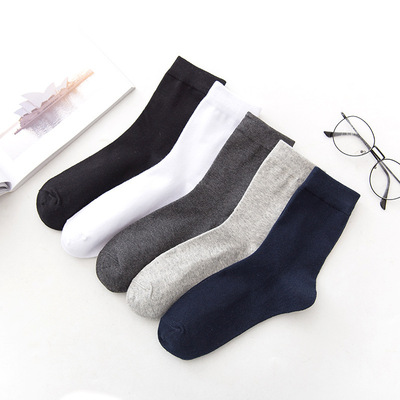 Autumn and winter New products Socks pure cotton man Solid business affairs pure cotton ventilation Foreign trade Medium hose Manufactor wholesale