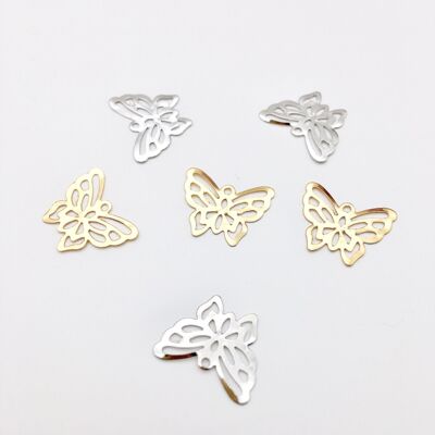 DIY飾品配件 22*18mm镂空小蝴蝶花片 步搖/發簪吊墜材料廠家直銷