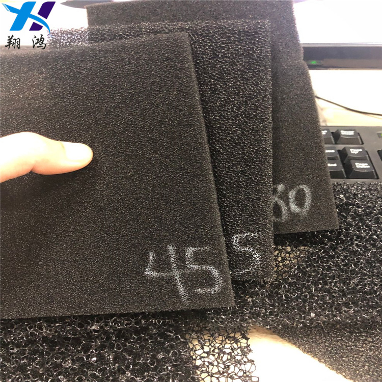 可定做聚氨酯阻燃过滤绵网棉 5MM优质黑色防火游泳池过滤海绵片材