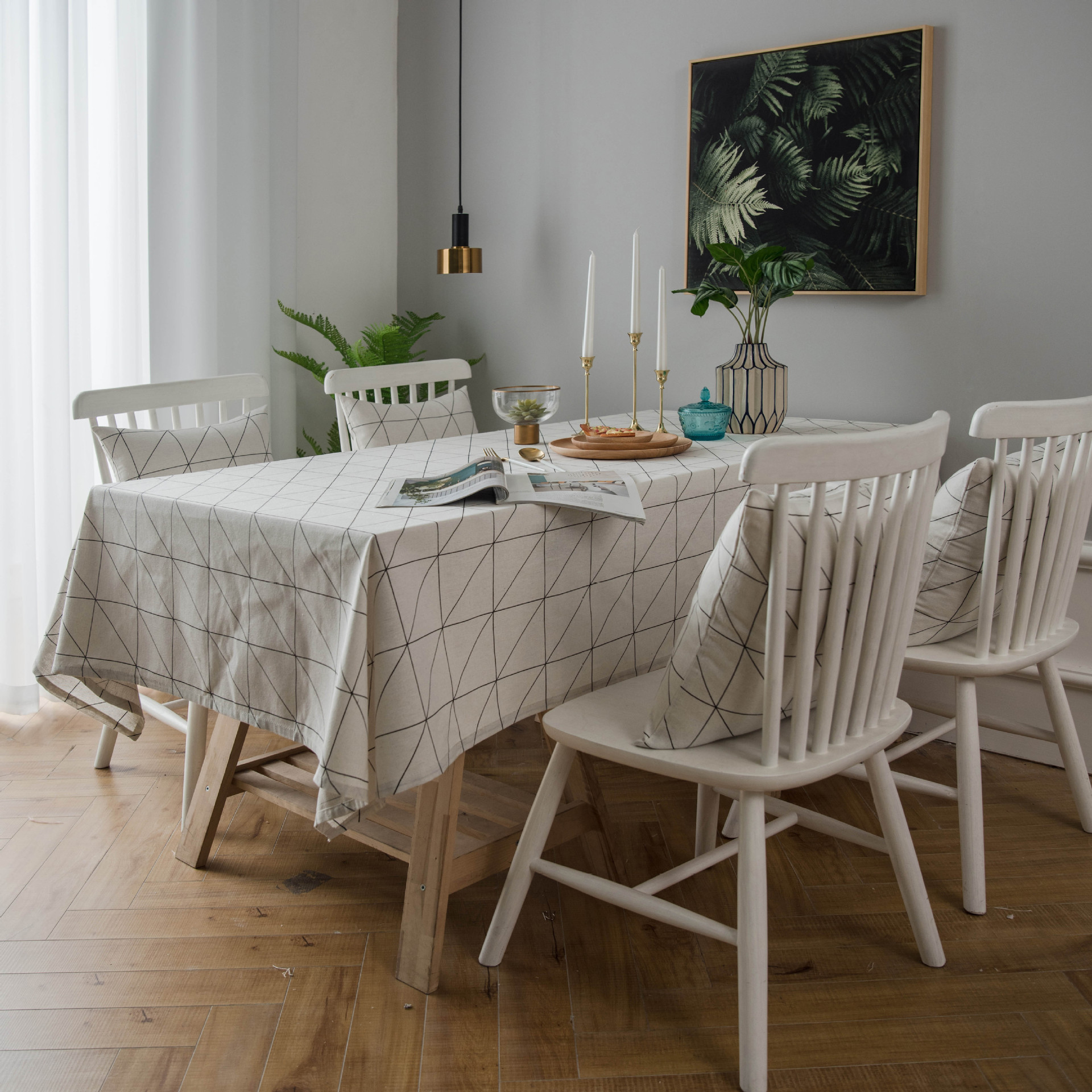 Yizhenqiyun Modern Simple tablecloth black and white geometric table…