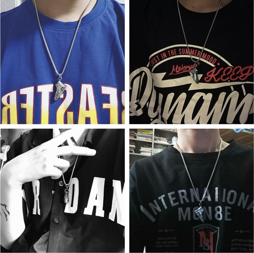 Segeltuch-Schuhe personalisierte Umwelt Souvenir Halskette Zubehör Edelstahl_voghion.com