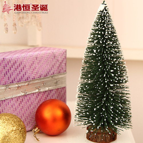 Christmas decorations mini Christmas tree dipped in white cedar needle flocking small Christmas tree desktop ornaments gifts