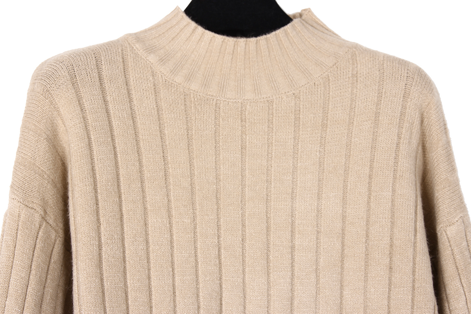 autumn and winter fashion mock collar lantern sleeve pit strip sweater NSMY15966